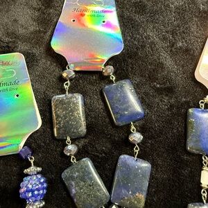 Handmade Lapis-Inspired Stone Necklace - Deep Blue